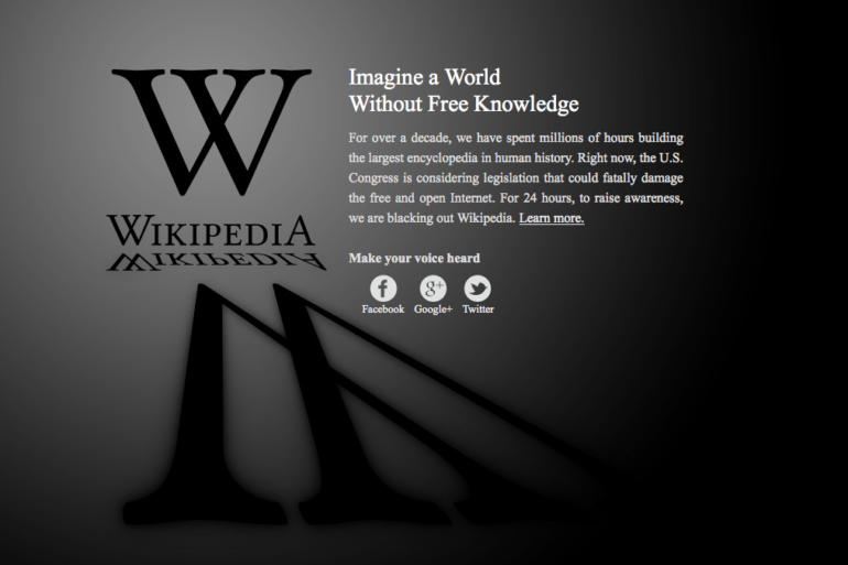 O Wikipedia "apagado"