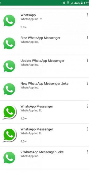 Lista de clones maliciosos do Whatsapp