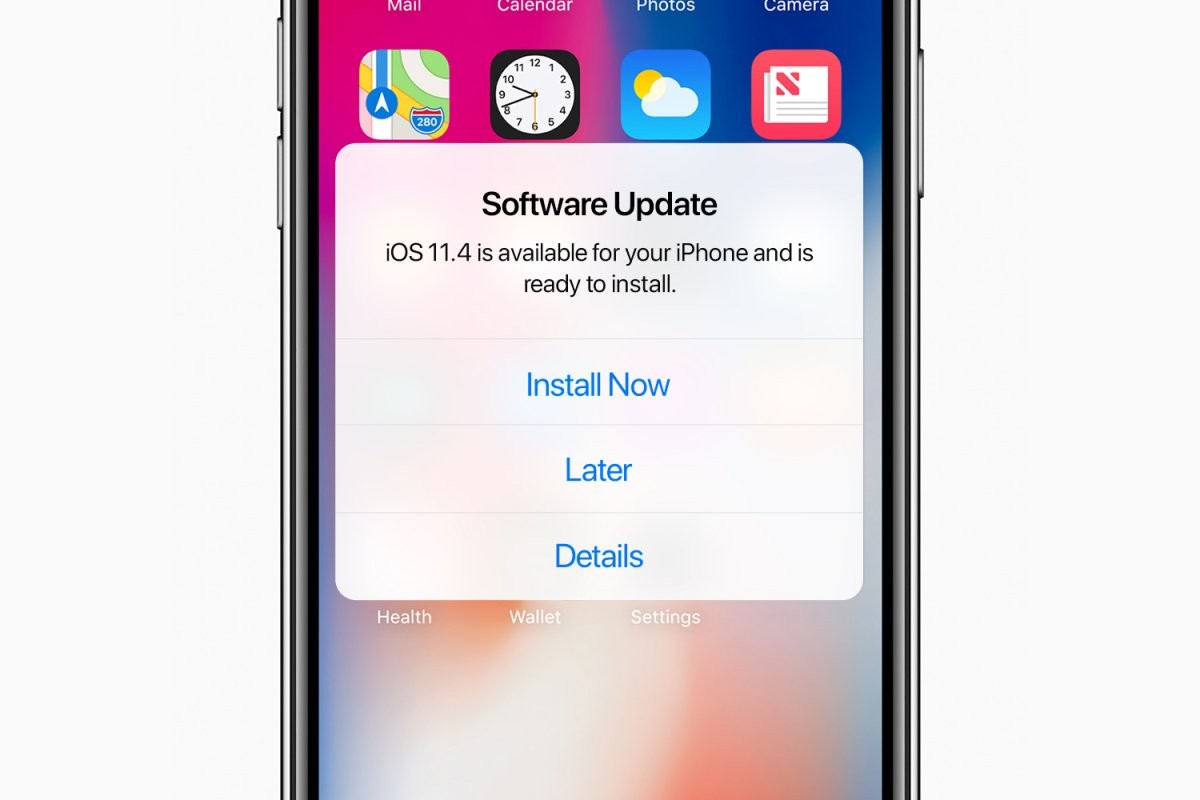 Mensagem de update iOS 11.4 no iPhone X